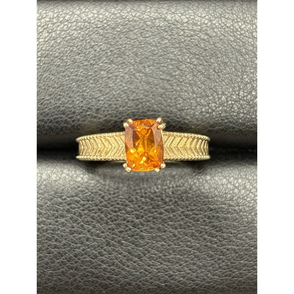STS JTV Gold Sterling Silver Citrine Ring Size 8 5 Grams F9